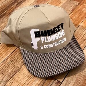 Tan Black Budget Plumbing & Construction SnapBack Trucker Hat‎